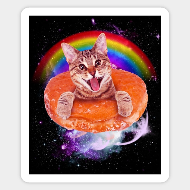 Space Cat Donut Sticker by ultraelectrogalacticshop